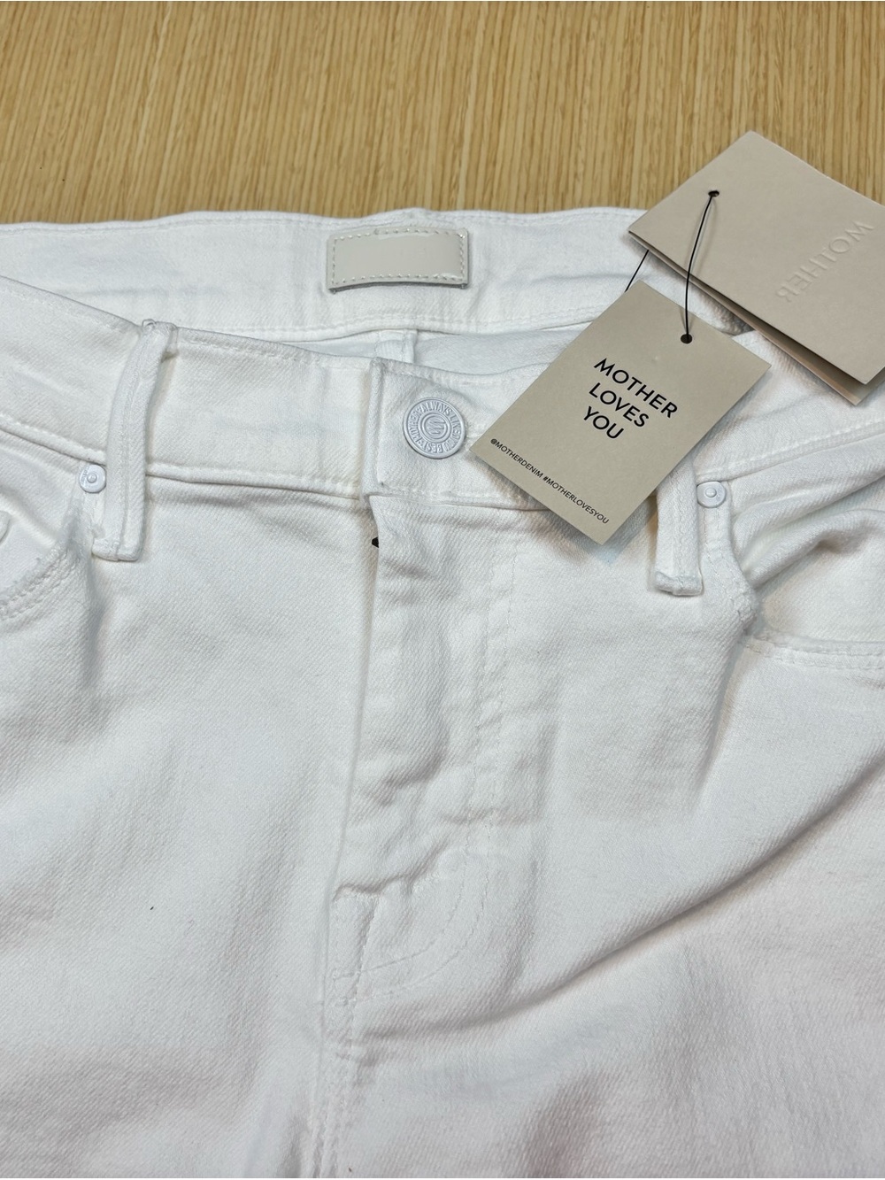 MOTHER The Down Low Weekender Skimp Jeans NWT Fairest Of Them All White Sz 29